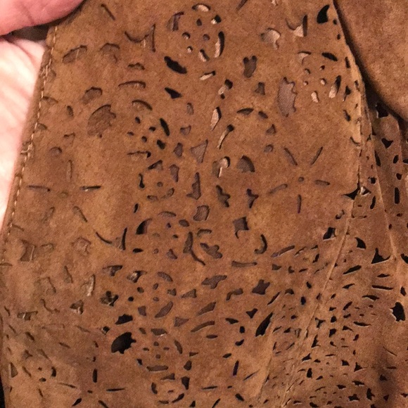 Chi by Carlos Falchi brown suede cut out - Picture 3 of 8